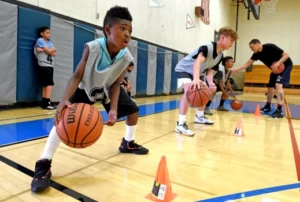 Young athletes honing their skills for basketball
